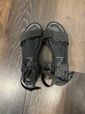 Sparkly Black Platform Sandals